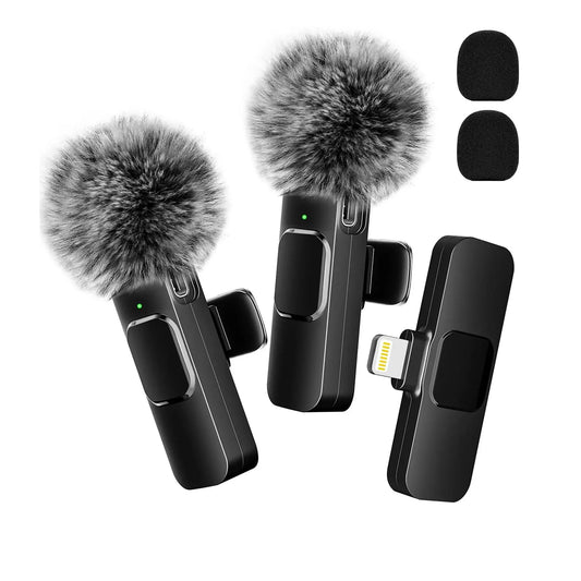 Wireless Lavalier Microphone for Audio and Video Recording - Compatible with iPhone, Android, Laptop, and Mobile Phones