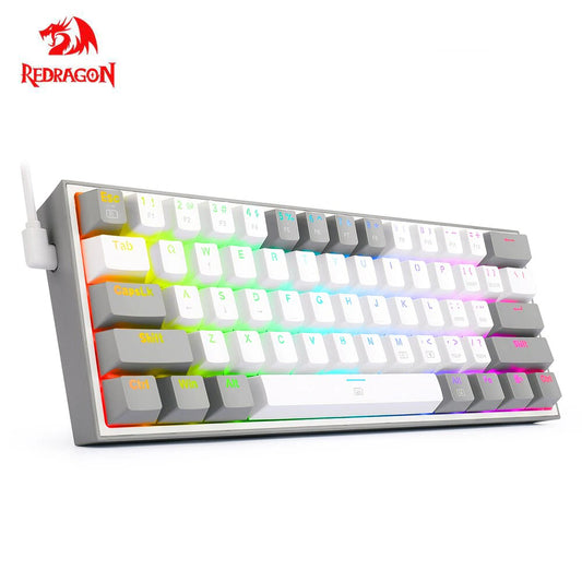 Redragon Fizz K617 RGB USB Mini Mechanical Gaming Keyboard with Red Switches - 61 Key Compact Design for Computer PC Laptop